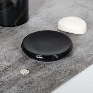 Hotel White Black Gold Decal Modern Ceramic Accessories 5-Piece Bathroom Products