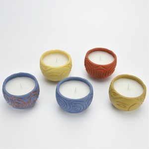 Unique design round scented ceramic candle hold...