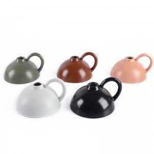 Desktop Teapot Shape Glazed Ceramic Tea Light Candle Holders