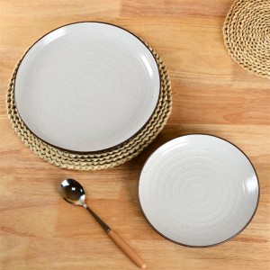Modern ODM Black Stoneware Plates Ceramic Stoneware Dinner Table Set