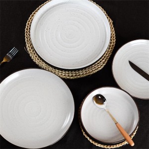 Modern ODM Black Stoneware Plates Ceramic Stoneware Dinner Table Set