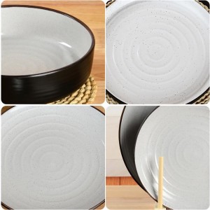 Modern ODM Black Stoneware Plates Ceramic Stoneware Dinner Table Set