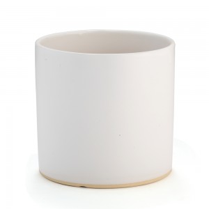 Indoor Wood Stand Black and White Ceramic Flower Pots for Plants