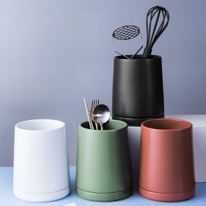 Tableware Cooking Ceramic Kitchen Utensil Chopsticks Holder with Tray