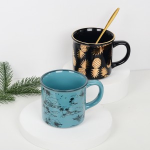 Factory Custom Logo Multi-Colored Glaze Water Tea Coffee Enamel Ceramic Camping Mug
