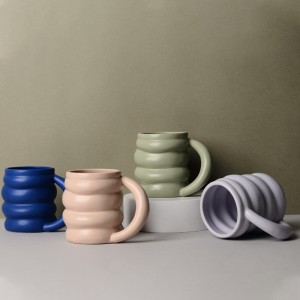 Factory Handmade Irregular Stoneware Mug Custom Ceramic Dinnerware