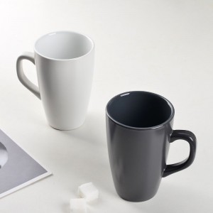 Glazed Custom Logo Modern Black and White Ceramic 12 Oz Coffee Mug