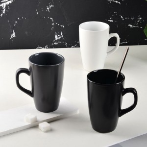 Glazed Custom Logo Modern Black and White Ceramic 12 Oz Coffee Mug