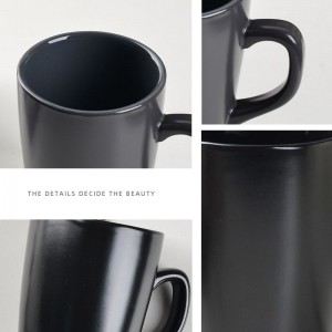 Glazed Custom Logo Modern Black and White Ceramic 12 Oz Coffee Mug