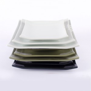 Ceramic Dinner Square Glazed Ceramics Plates Dinnerware Set for Restaurant