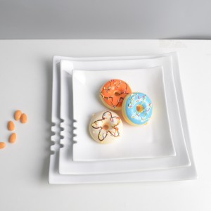 Ceramic Dinner Square Glazed Ceramics Plates Dinnerware Set for Restaurant