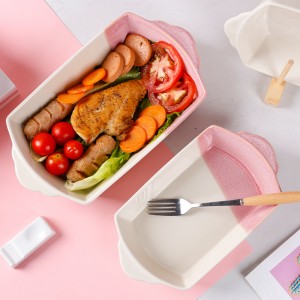 Modern Reactive Pink Stoneware Dinnerware Set