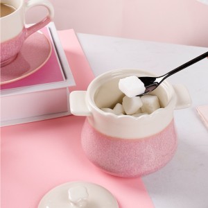 Modern Reactive Pink Stoneware Dinnerware Set