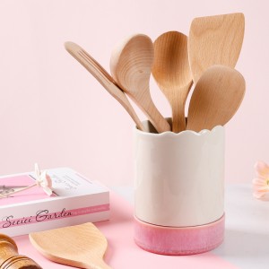 Modern Reactive Pink Stoneware Dinnerware Set