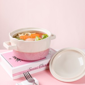 Modern Reactive Pink Stoneware Dinnerware Set