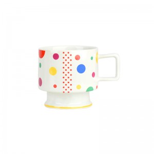 Custom Logo Ceramic Stack Coffee Mug with Rack