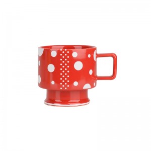 Custom Logo Ceramic Stack Coffee Mug with Rack
