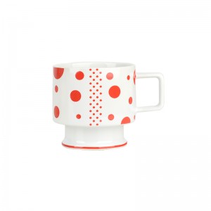 Custom Logo Ceramic Stack Coffee Mug with Rack