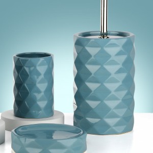 Price Blue Diamond Modern Design 5-Piece Ceramic Bathroom Accessory Set